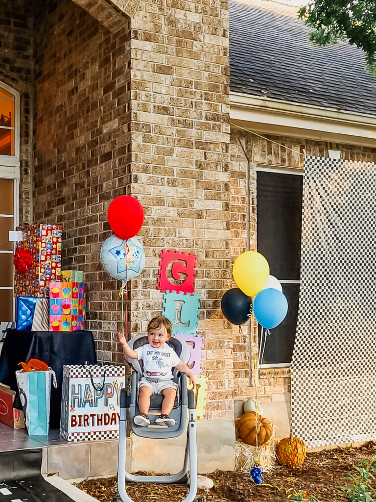 first birthday race car theme photo booth