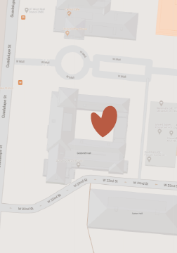 map of courtyard photo spot on UT campus