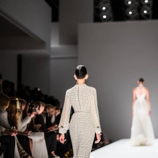 Model on the catwalk walking away from the camera - Runway Shows Benefit a Designer