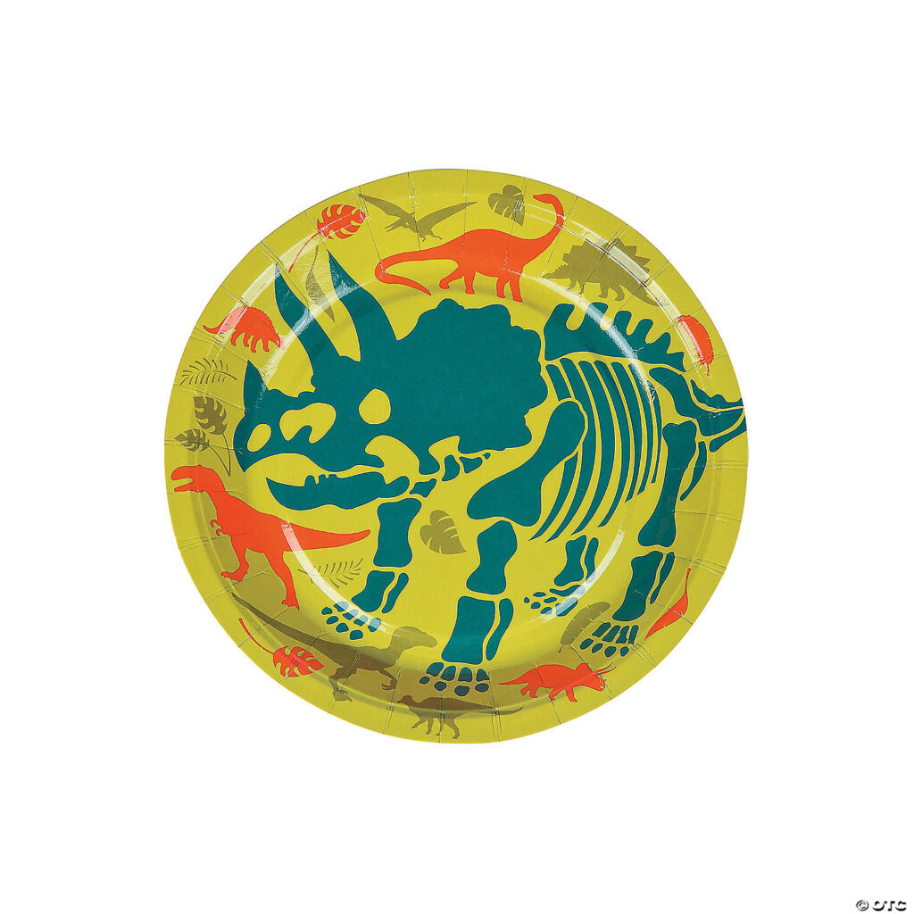 dino dig triceratops dinosaur paper dessert plates 8 ct 13720934